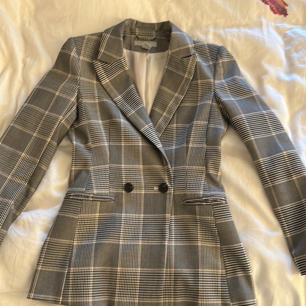H&M jacket blazer sz 32, US 2 prince of wales check
